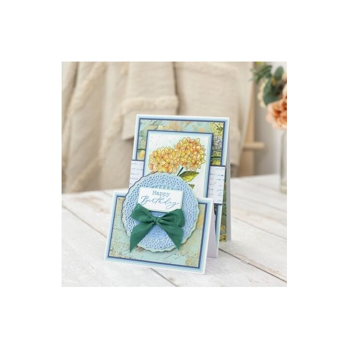 (NG-HY-EF4-HWL)Crafter's Companion Hydrangea 2D Embossing Folder Handwritten Letter