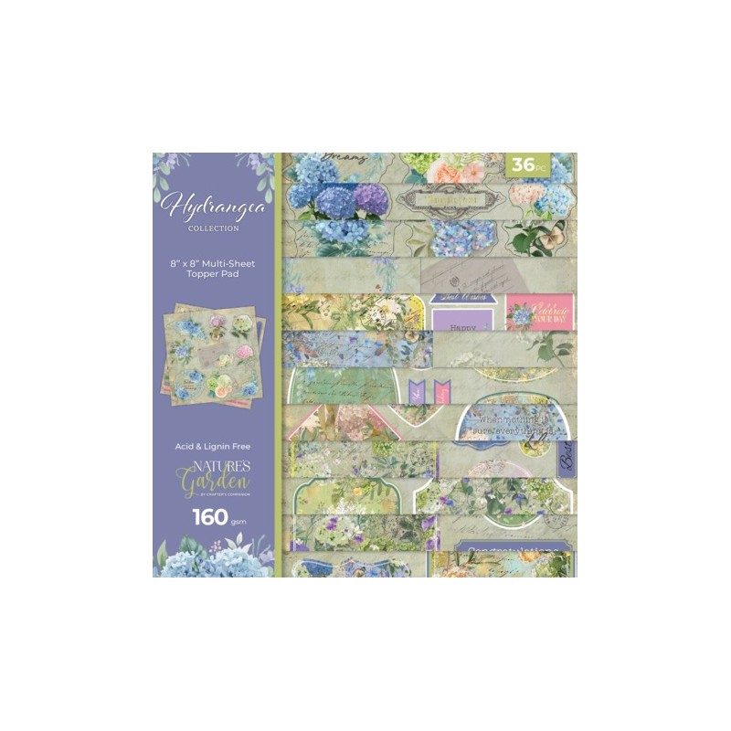 (NG-HY-QTOP8)Crafter's Companion Hydrangea 8x8 Inch Topper Pad