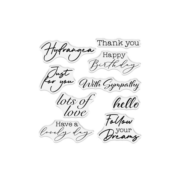 (NG-HY-CA-ST-CLH)Crafter's Companion Hydrangea Clear Stamp Charming Sentiments