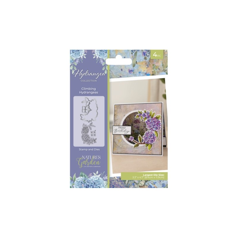 (NG-HY-STD-CLH)Crafter's Companion Hydrangea Stamp & Dies Climbing Hydrangea