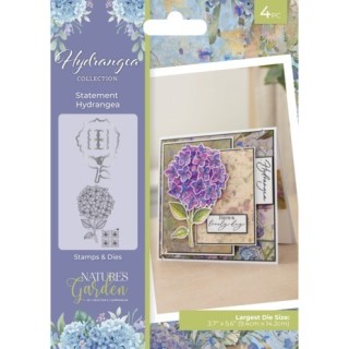 (NG-HY-STD-STH)Crafter's Companion Hydrangea Stamp & Dies Statement Hydrangea