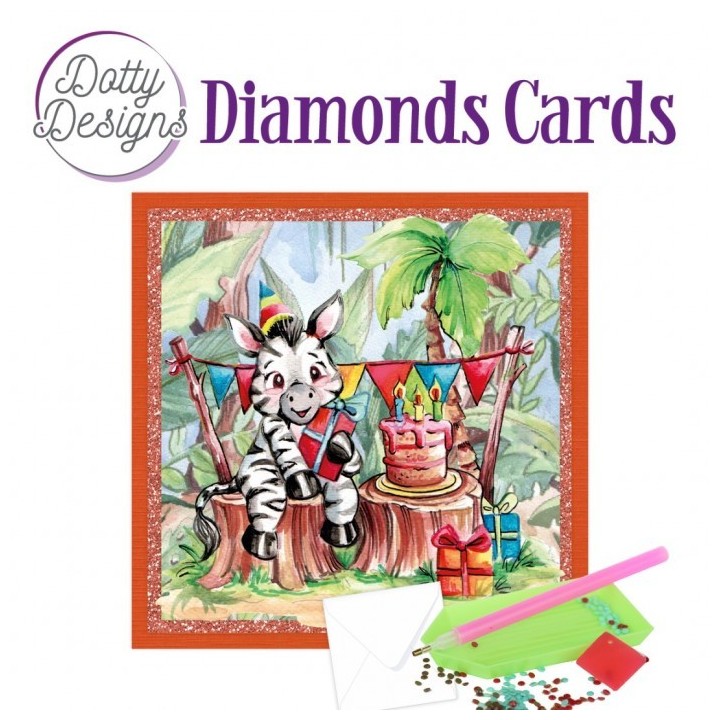 (DDDC1171)Dotty Designs Diamond Cards - Zebra Party