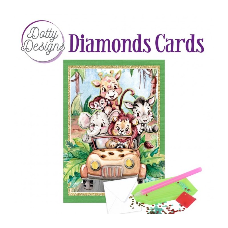 (DDDC1172)Dotty Designs Diamond Cards - Jungle Car