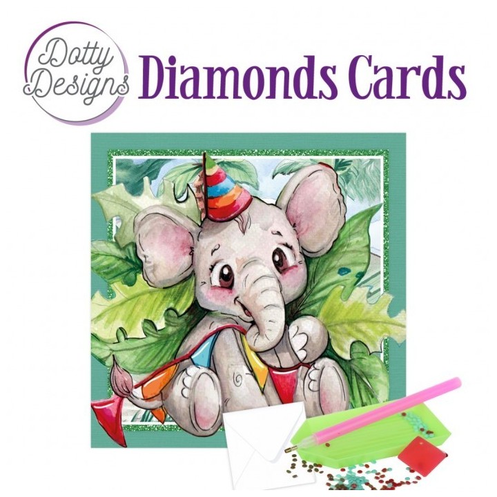 (DDDC1173)Dotty Designs Diamond Cards -  Elephant Party