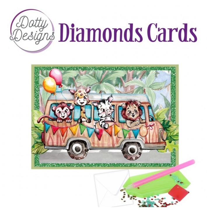 (DDDC1174)Dotty Designs Diamond Cards - Jungle Bus