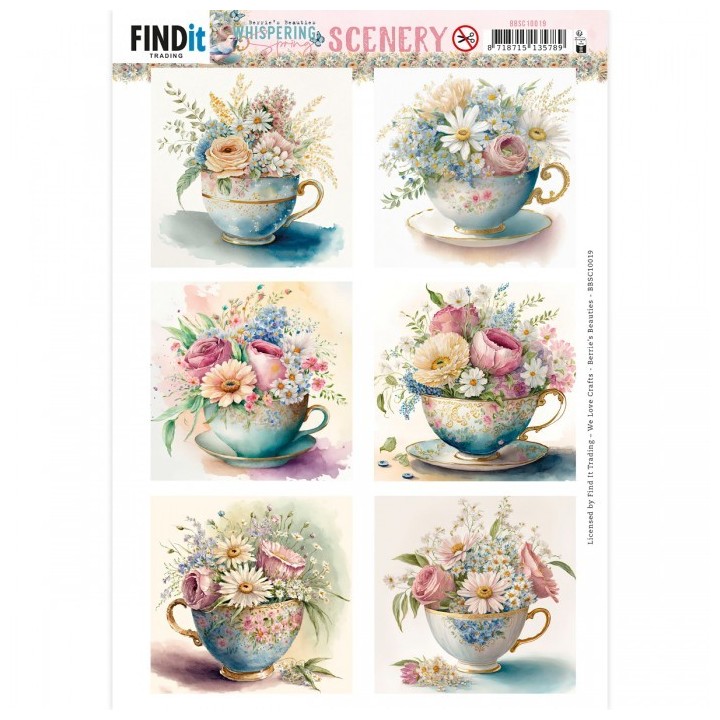 (BBSC10019)Push-Out Scenery - Berries Beauties - Whispering Spring - Tea Square