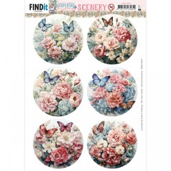 (BBSC10022)Push-Out Scenery - Berries Beauties - Whispering Spring - Butterfly Round
