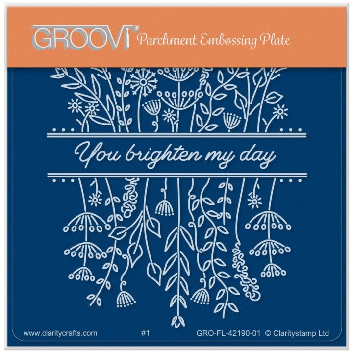 (GRO-FL-42190-01)Groovi® Baby plate A6 JAZZ'S YOU BRIGHTEN MY DAY - FLORAL PANELS