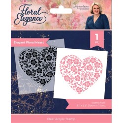 (S-FE-CA-ST-EFH)Crafter's Companion Floral Elegance Clear Stamp Elegant Floral Heart