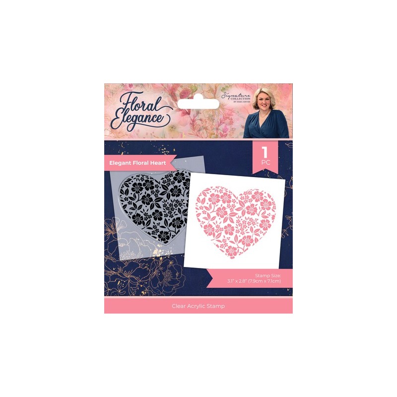 (S-FE-CA-ST-EFH)Crafter's Companion Floral Elegance Clear Stamp Elegant Floral Heart