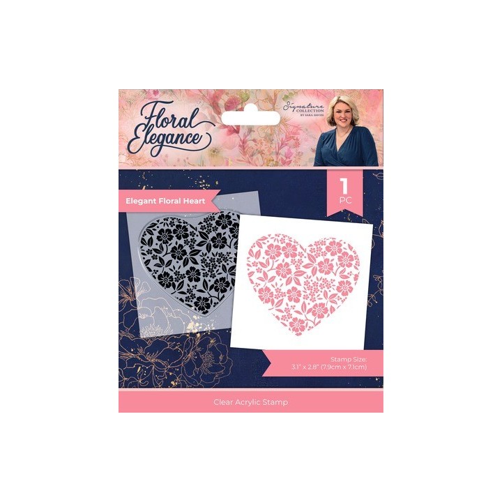 (S-FE-CA-ST-EFH)Crafter's Companion Floral Elegance Clear Stamp Elegant Floral Heart