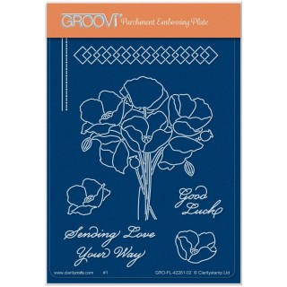 (GRO-FL-42261-02)Groovi® plate A6 LINDA'S POPPIES