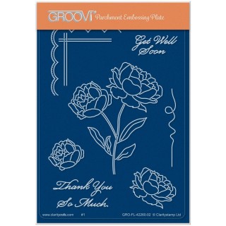 (GRO-FL-42260-02)Groovi® plate A6 LINDA'S PEONY
