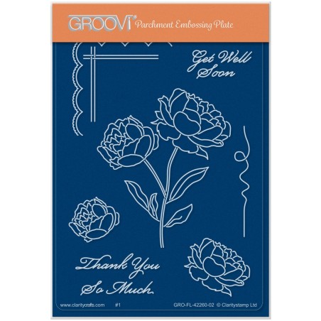 (GRO-FL-42260-02)Groovi® plate A6 LINDA'S PEONY
