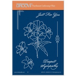 (GRO-FL-42259-02)Groovi® plate A6 LINDA'S LILIES