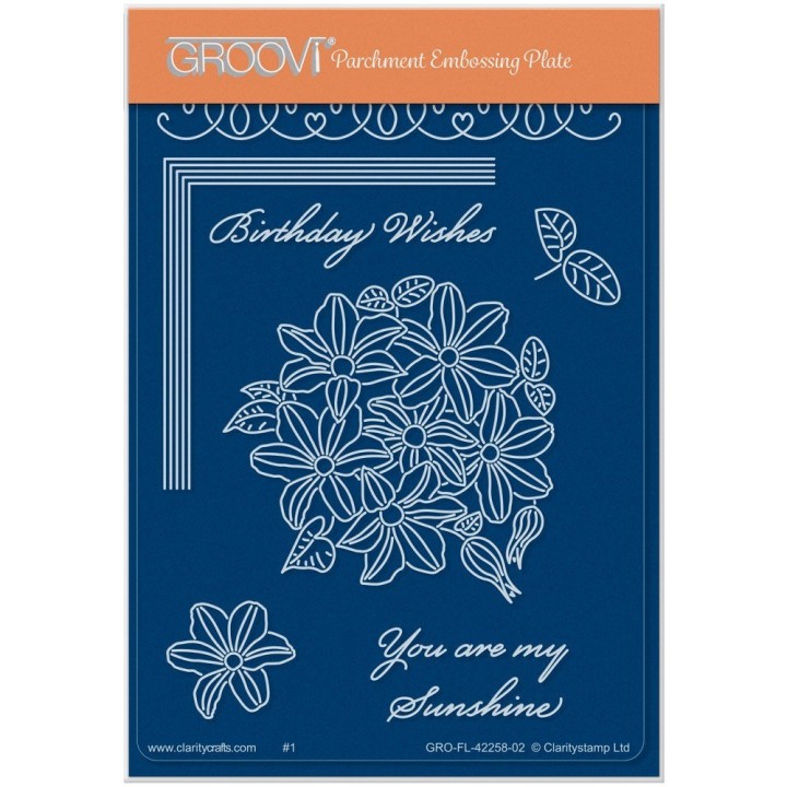 (GRO-FL-42258-02)Groovi® plate A6 LINDA'S CLEMATIS