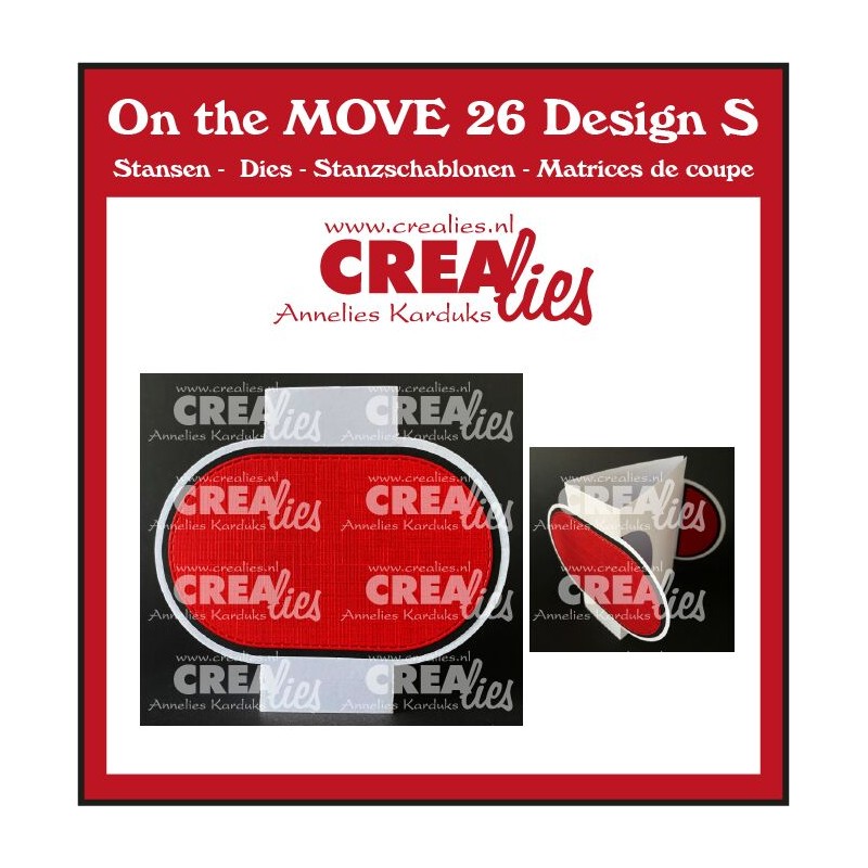 (CLMOVE26)Crealies on the MOVE Design S Triangle F. Card half circles 10x12/19 cm
