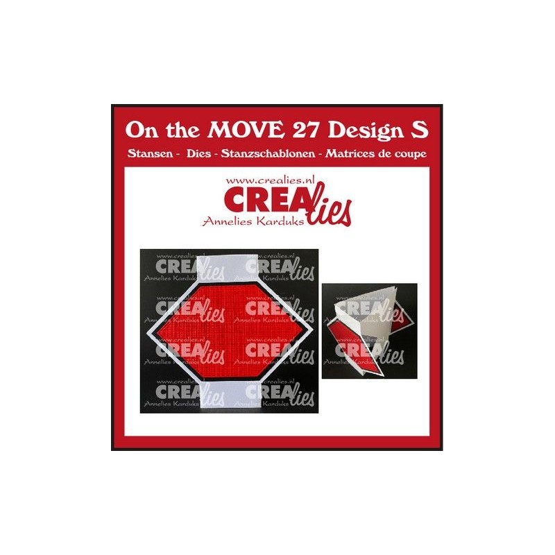 (CLMOVE27)Crealies on the MOVE Design S Triangle F. Card half diamonds 10x12/19 cm