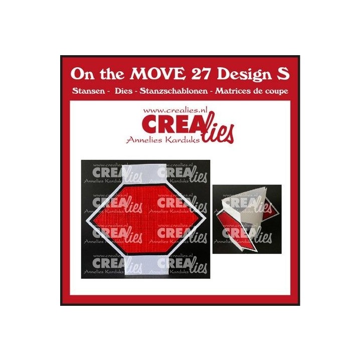 (CLMOVE27)Crealies on the MOVE Design S Triangle F. Card half diamonds 10x12/19 cm