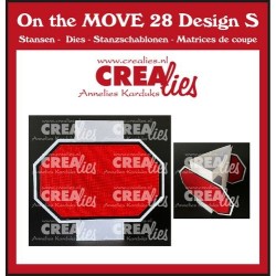 (CLMOVE28)Crealies on the MOVE Design S Triangle F. Card half octagons 10x12/19 cm