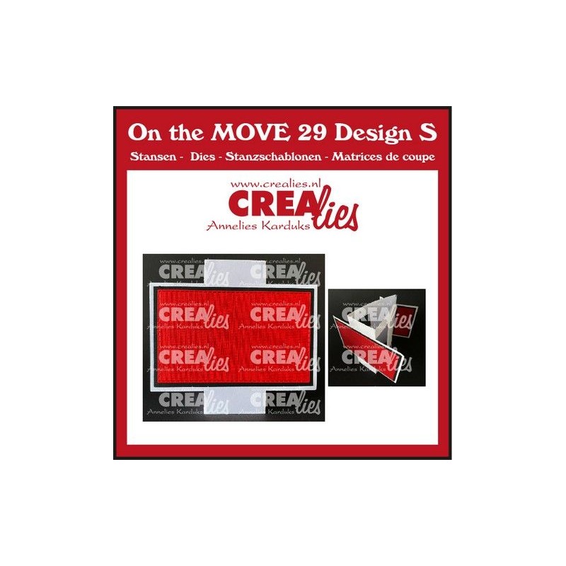 (CLMOVE29)Crealies on the MOVE Design S Triangle F. Card half squares10x12/19 cm