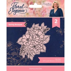 (S-FE-STD-SPBO)Crafter's Companion Floral Elegance Stamp & Die Spring Bouquet
