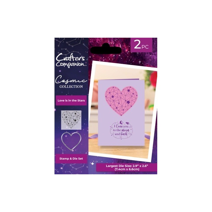 (COS-STD-LITS)Crafter's Companion Cosmic Collection Stamp & Die Love is in the Stars