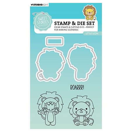 (SL-SS-SCD76)Studio Light Stamp & Cutting Die Little Lion Sweet Stories nr.76