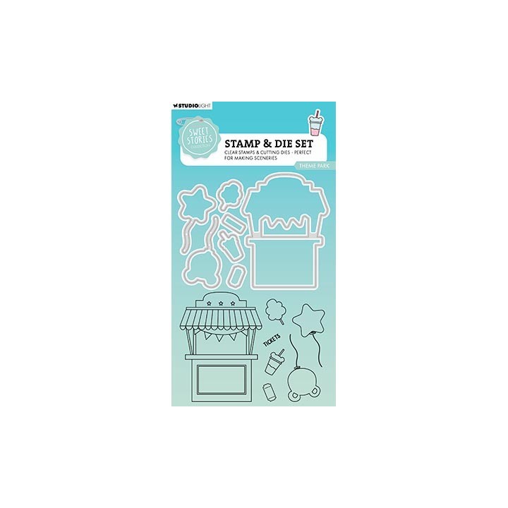 (SL-SS-SCD77)Studio Light Stamp & Cutting Die Theme Park Sweet Stories nr.77