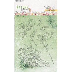 (SL-NL-STAMP592)Studio light SL Clear stamp  Flower bouquet Nature Lover nr.592