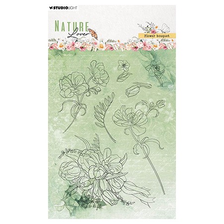 (SL-NL-STAMP592)Studio light SL Clear stamp  Flower bouquet Nature Lover nr.592