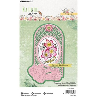(SL-NL-CD772)Studio Light Cutting Die Peony tag Nature Lover nr.772