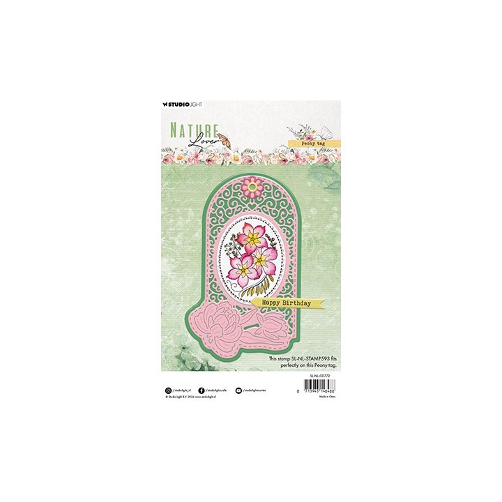 (SL-NL-CD772)Studio Light Cutting Die Peony tag Nature Lover nr.772