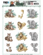 (SB10913)3D Push Out - Yvonne Creations - Young And Wild - Tiger