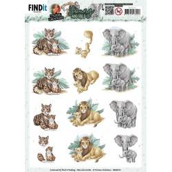 (SB10913)3D Push Out - Yvonne Creations - Young And Wild - Tiger
