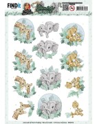 (SB10916)3D Push Out - Yvonne Creations - Young And Wild - Giraffe