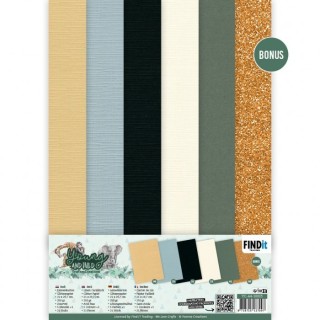 (YC-A4-10025)Linen Cardstock Pack - Yvonne Creations - Young And Wild - A4