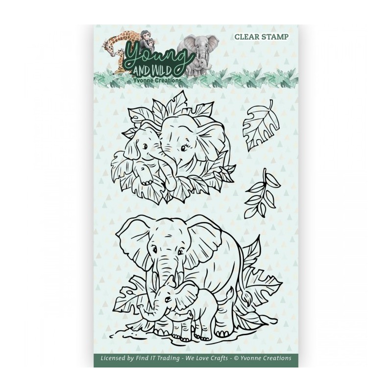 (YCCS10078)Clear Stamps - Yvonne Creations - Young And Wild - Elephant