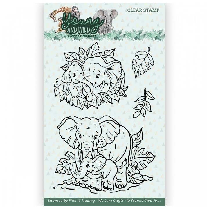 (YCCS10078)Clear Stamps - Yvonne Creations - Young And Wild - Elephant