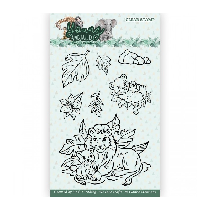 (YCCS10079)Clear Stamps - Yvonne Creations - Young And Wild - Lion