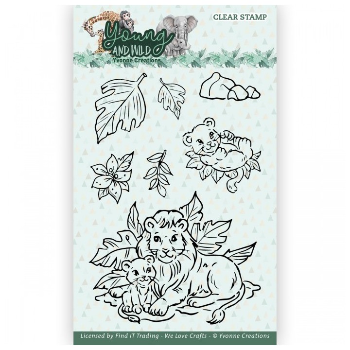 (YCCS10079)Clear Stamps - Yvonne Creations - Young And Wild - Lion