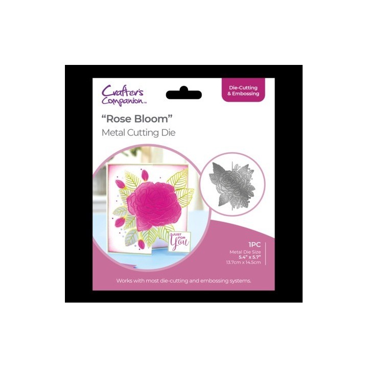 (GEM-MD-CAD-RBLO)Crafter's Companion Half Create-a-Card Dies Rose Bloom