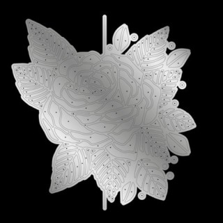 (GEM-MD-CAD-RBLO)Crafter's Companion Half Create-a-Card Dies Rose Bloom