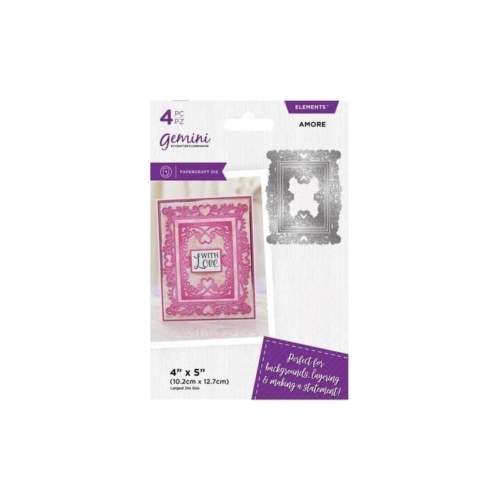 (CC-DCE-MD-AMOR)Gemini Everyday Border Nesting Elements Dies Amore