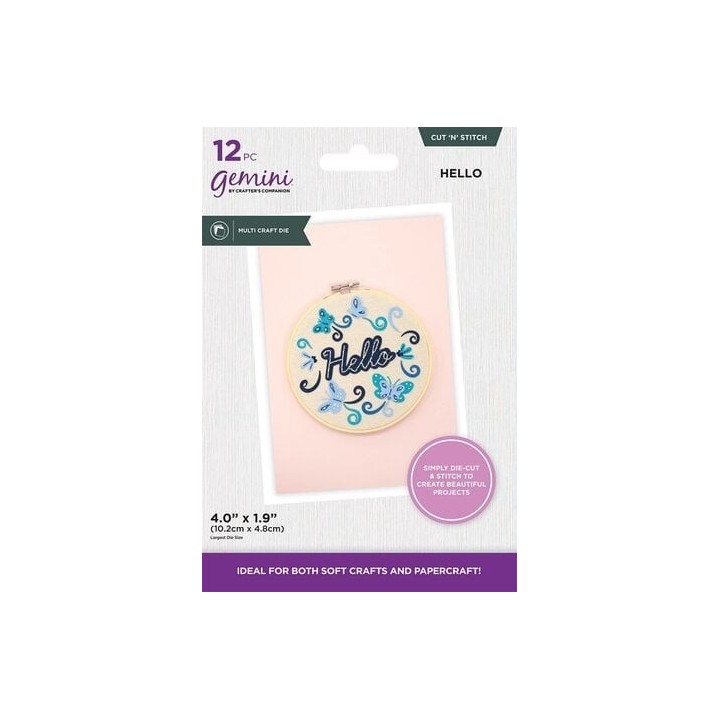 (GEM-MMD-CSHL)Gemini Cut 'N' Stitch Multi Craft Dies Hello