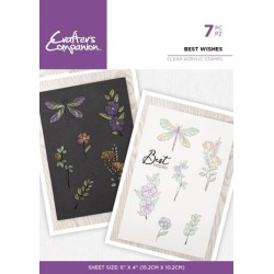 (CC-IST-CA-ST-BEWI)Crafter's Companion Shimmer Watercolour Clear Stamp Best Wishes