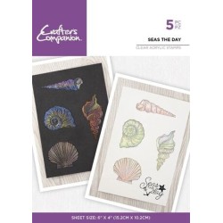 (CC-IST-CA-ST-SETD)Crafter's Companion Shimmer Watercolour Clear Stamp Seas the Day