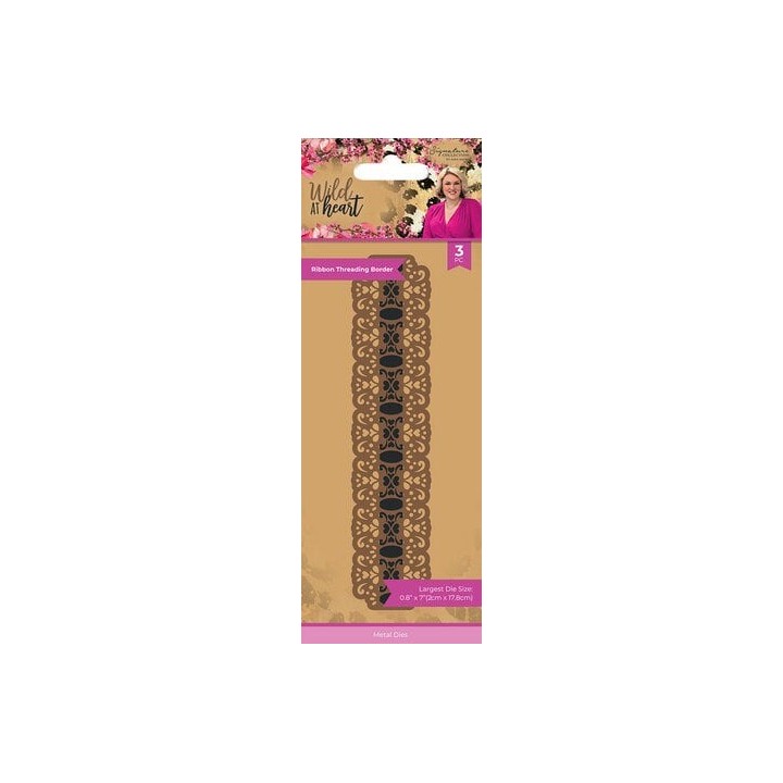 (SIG-WAH-MD-RTB)Crafter's Companion Wild at Heart Metal Die Ribbon Threading Border