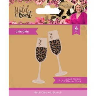 (SIG-WAH-MD-STEN-CC)Crafter's Companion Wild at Heart Metal Die & Stencil Chin Chin