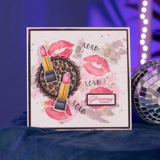 (SIG-WAH-STEN-CA-GG)Crafter's Companion Wild at Heart Stamp & Stencil Glamour Girl
